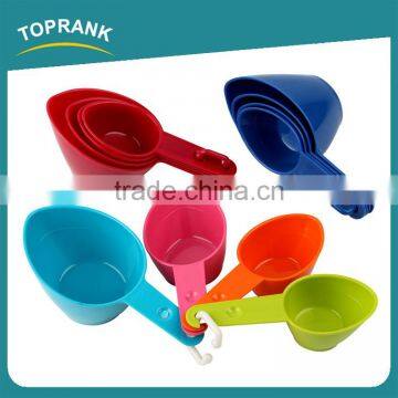 Toprank Colorful 4Pcs Measuring Cups and Spoons Set Plastic Measuring Tea Coffee Spoons In Various Sizes Measuring Scoop Set