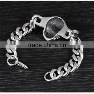 Casting Stainless Steel Accessories Man Steel Skull Bracelet photo-6