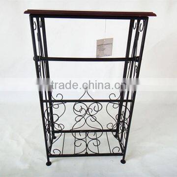 Wooden Top Gramercy Scroll Design Bathroom Coffee Table Side Metal Table photo-3