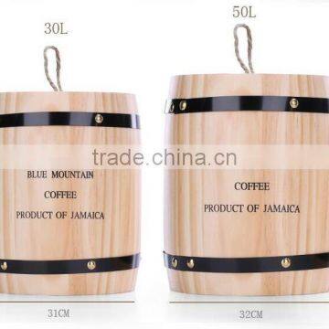 High Quality Eco-friendly Coffee Bean Wood Barrel photo-4