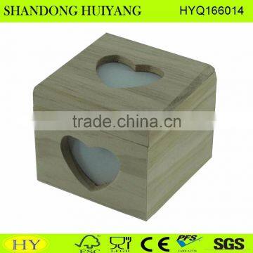 natural unfinished decorative note card wooden box with lid