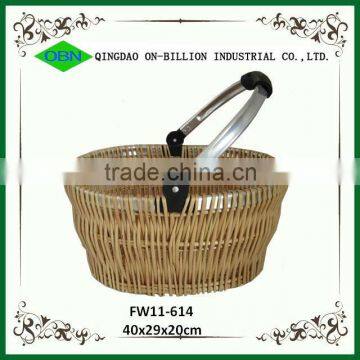 Customized Design or Size Wicker Shopping Handle Basket With Aluminum Frame photo-2