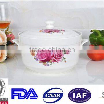 8" Porcelain Microwave Cooking Pot With Porcelain Lid photo-2