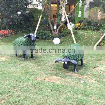 Fiberglass Goat Statue With Artificial Grass photo-2