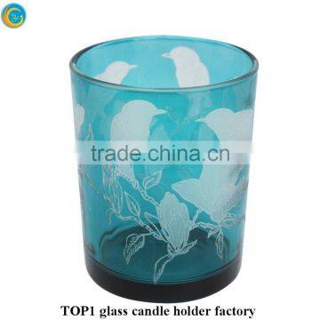 Blue Stained Glass Candle Holder photo-4