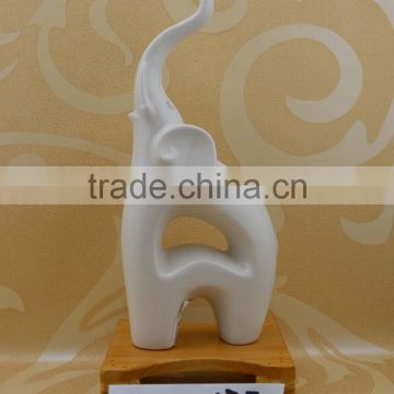 pure white ceramic elephant figurine for home decoration