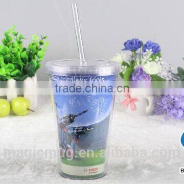 16oz Double Wall With Lid And Straw 16oz Paper Insert Tumbler photo-2