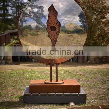 outdoor decoration modern high polishing stainless garden sculpture