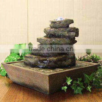 Cascading Rocks Tabletop Fountain with LED Lights