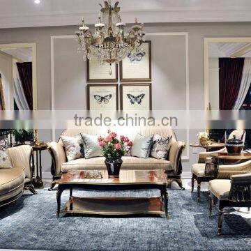 Luxurious European Designed Golden Upholstery Sofa Set, Exquisite Handmade Classic Couches for Villa BF12-05254d