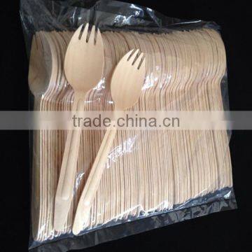 disposable wooden fork-spoon