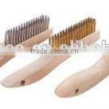 2016 the newest style wooden handle circular steel wire brush SJIE3069-1