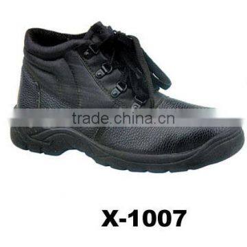 black leather safety shoes