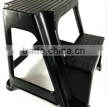 2-Step Plastic Stool with Non-Slip Step Treads, double step stool