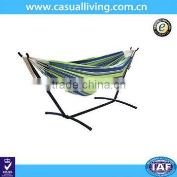 portable Colorful stripe outdoor Hammocks Combo for leisure time with steel stand