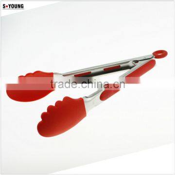 14006 New Shape Barbecue Grill Tongs Silicone Kitchen Serving Locking Food Tong photo-2