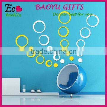 Fashion decorative circle DIY wall sticker , 3D sitting room custom wall stickers TV setting post