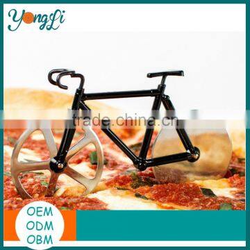 2016 New Pizza Gadgets Tools Bike Cutter Bicycle Stainless Steel Pizza Cutter Wheel
