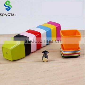square office table plastic flower pot