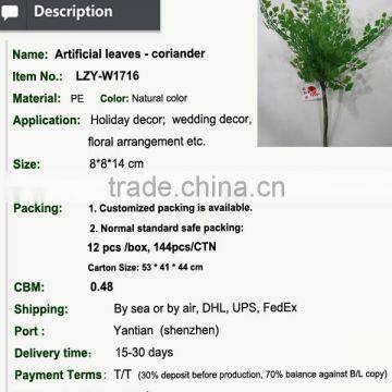 Artificial Small Plants Green Artificial Fern Leaves Maidenhair for Wall Decoration photo-2