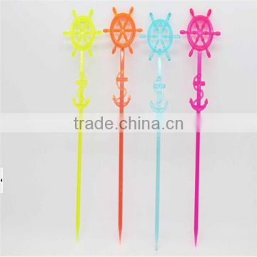 Party Decorative cocktail hot sale plastic rudder picks