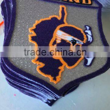 New design club heat transfer patch for sportswear 3d flock soccer badge