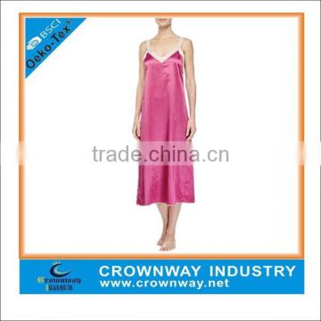 plain color high quality ladies satin night skirt pajamas