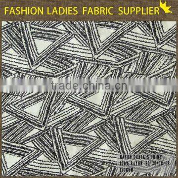 shaoxing cichengtex fashion black and white rayon fabric ,Geometric Shapes style fabric