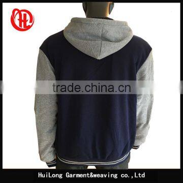 Button Closed Strip Hoody Jacket Mens Polyester Jacket photo-4