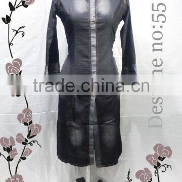 Mirror Work Kurti / Denim Kurti / Latest Long Kurti Designs / Wholesale Kurti / Hand Work Kurti photo-6