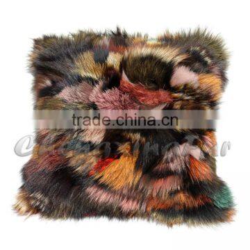 CX-D-107D Best Design Elephant Pillow Covers Real Fox Fur Decorative Sofa Cushion Cover Wholesale 2016 photo-2
