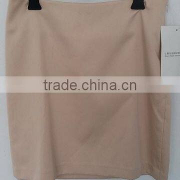 2016 Ladies Beige Plain Dyed Skirt for Summer