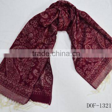 2017 the Latest Lady Jacquard Soft 100%acrylic Paisley Floral Scarf Shawl photo-3