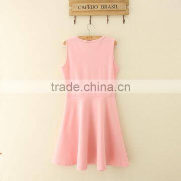2017 Hot Selling Family Clothes Wholesale Mommy and me Dress Pink Mother and Daughter Sweet Casual Dresses Family Clothes photo-3