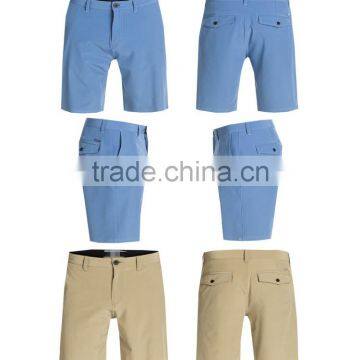 Blue Solid Color Cotton Polyester Casual Shorts for Men photo-6
