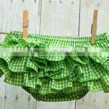New Design Kids Boutique Clothing Baby Cotton Diaper Cover Bloomers Baby Girl Soft Gingham Underwear Ruffle Shorts photo-3