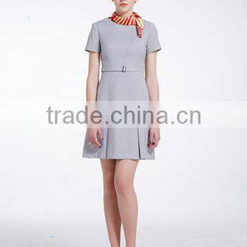 Custom Good Quality Fashionable Slim Fit Air Hostess Stewardess Uniform / Business Dress for Stewardess Wholesale photo-5