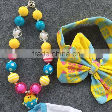 2016 New Baby Ester Day Chick Outfit Girls Spring Clothes Suit Short Sleeves Yellow Aztec Set Summer Outfits With Accessories photo-5