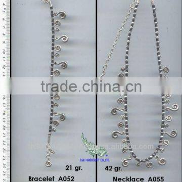 Thai Karen Silver Necklace & Bracelet Jewelry 925 Sterling Silver