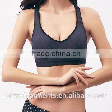 Fitness Quick Drying Nylon Spandex Fabrics Padded Women Yoga Sports Bra photo-4