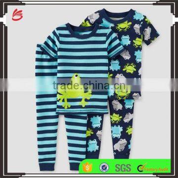 Wholesale 100% Cotton Children Pyjamas Baby Kids Animal Sleepwear Printed Pajamas Set photo-2