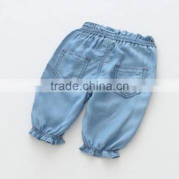 Summer Wholesale Rainbow Embroidery Girls Kids Denim Pants photo-2
