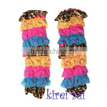 Satin Leopard Yellow Hot Pink Blue Lace Petti Warmers 2-6Y