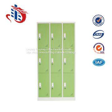 colorful office school hospital 9 doors stainless steel storage locker cabinet