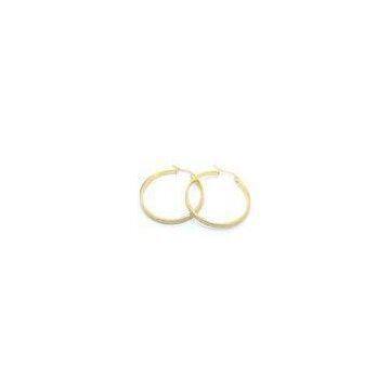Small 35mm Stainless Steel Earrings Hoops For Women , Gold Plated
