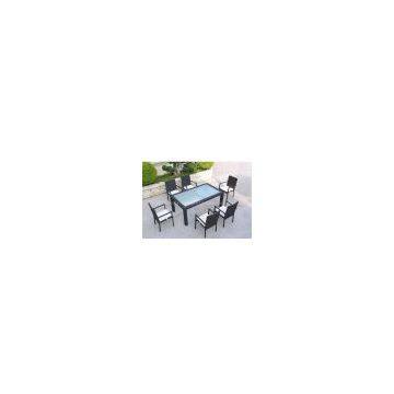 outdoor furniture-glass top table set