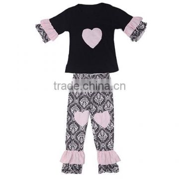 Kids frocks designs new arrival ruffle boutique clothes sets spanish baby clothing