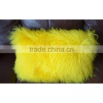 YR906 Cheap Wholesale Fur Pillows/Tibet Sheep Fur Pillows