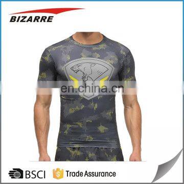 Low MOQ Work Out Christmas mens tight gym shirts