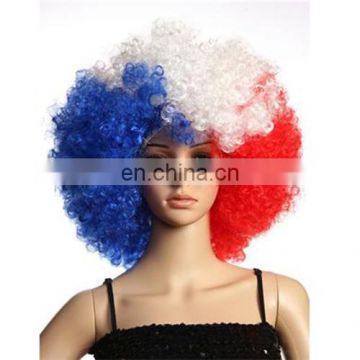 MPW-0512 Football fans sport france team supporter cheering theme afro wig